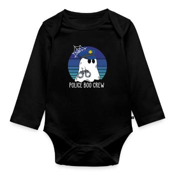 Polizei Boo Crew Geister Polizei - Baby Bio-Langarm-Body - Schwarz - Vorne