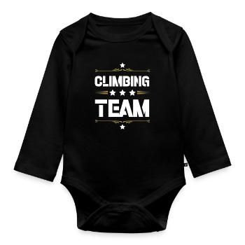 Climbing Team - Baby Bio-Langarm-Body - Schwarz - Vorne