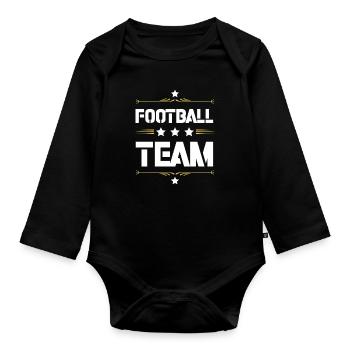 Football Team - Organic Longsleeve Baby Bodysuit - black - Front