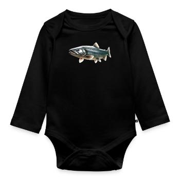 Lachs - Baby Bio-Langarm-Body - Schwarz - Vorne