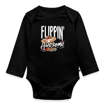Crêpes Flippin' Awesome Petit déjeuner - Body Bébé bio manches longues - noir - Devant