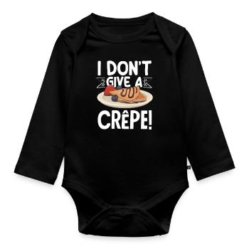 Crêpes que je ne donne pas de crêpe - Body Bébé bio manches longues - noir - Devant