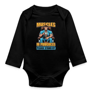 Physical Therapist Muscles In Healthcare Worker - Organic Longsleeve Baby Bodysuit - black - Front
