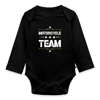 Équipe de motards - Body Bébé bio manches longues - noir - Devant