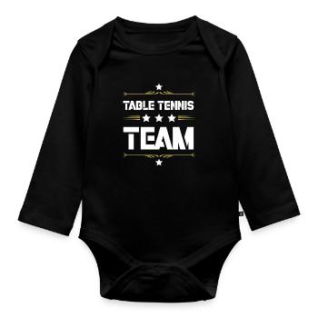 Table Tennis Team - Baby Bio-Langarm-Body - Schwarz - Vorne