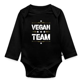 Vegan Team - Baby Bio-Langarm-Body - Schwarz - Vorne