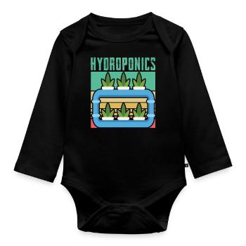 Culture hydroponique - Body Bébé bio manches longues - noir - Devant