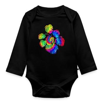 Amateur de plantes jardinage Tie Dye - Body Bébé bio manches longues - noir - Devant