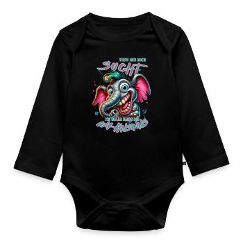 Wenn ihr mich sucht ich bin am Rande des Wahnsinns - Baby Bio-Langarm-Body - Schwarz - Vorne