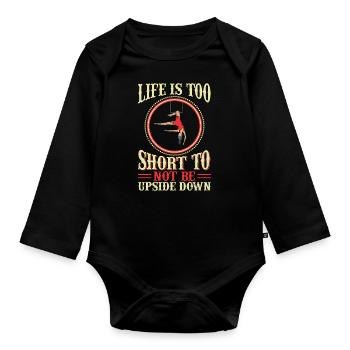 Circus Trapeze for Trapeze Artist Costume - Organic Longsleeve Baby Bodysuit - black - Front