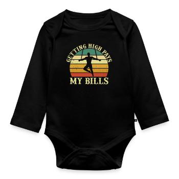 Circus Trapeze for Trapeze Artist Costume - Organic Longsleeve Baby Bodysuit - black - Front