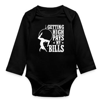 Circus Trapeze for Trapeze Artist Costume - Organic Longsleeve Baby Bodysuit - black - Front