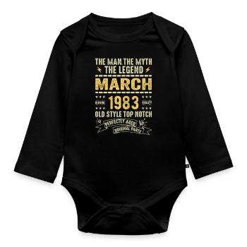 März 1983 Jubiläum 1983 - Legenden März 1983 - Baby Bio-Langarm-Body - Schwarz - Vorne