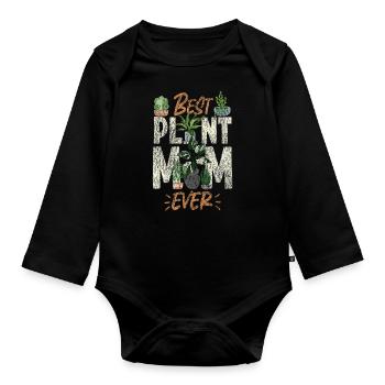 Amoureux des plantes Jardinage Maman Best - Body Bébé bio manches longues - noir - Devant