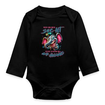 Wenn ihr mich sucht, ich bin am Rande des Wahnsinn - Baby Bio-Langarm-Body - Schwarz - Vorne