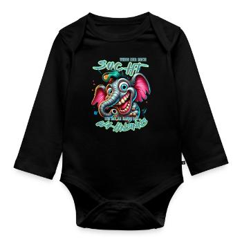 Wenn ihr mich sucht, ich bin am Rande des Wahnsinn - Baby Bio-Langarm-Body - Schwarz - Vorne