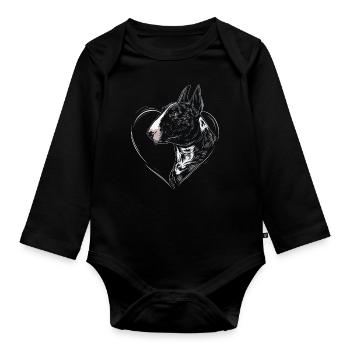 Bullterrier - Baby Bio-Langarm-Body - Schwarz - Vorne