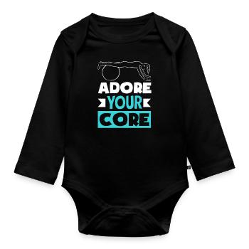 Pilates Adore Your Core Motivation - Organic Longsleeve Baby Bodysuit - black - Front