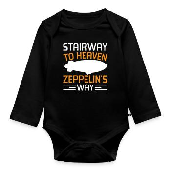 Vintage Zeppelin Airship 70 Years - Organic Longsleeve Baby Bodysuit - black - Front