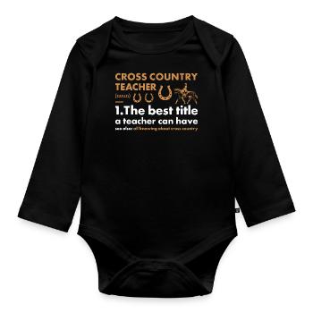 Rider Teacher Definition Cross Country - Organic Longsleeve Baby Bodysuit - black - Front