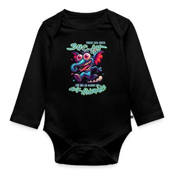 Wenn ihr mich sucht, ich bin am Rande des Wahnsinn - Baby Bio-Langarm-Body - Schwarz - Vorne
