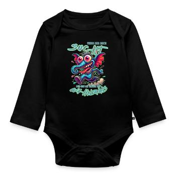 Wenn ihr mich sucht, ich bin am Rande des Wahnsinn - Baby Bio-Langarm-Body - Schwarz - Vorne