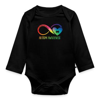 Autisme - Body Bébé bio manches longues - noir - Devant