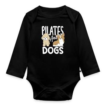 Pilates et chiens pour les amoureux des animaux - Body Bébé bio manches longues - noir - Devant