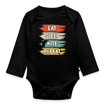 Kitesurfer Kiteboard Kitesurfing Kitesurf - Organic Longsleeve Baby Bodysuit - black - Front