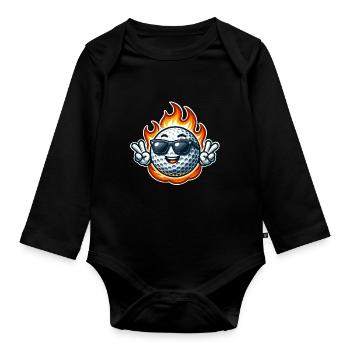 Golf Feuerball - Baby Bio-Langarm-Body - Schwarz - Vorne