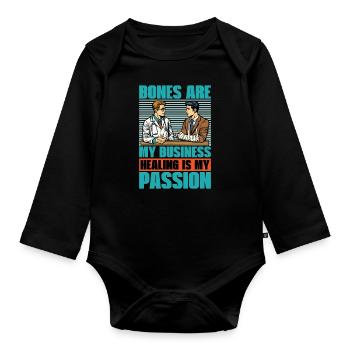 Orthopedic Surgeon Bones Are My Doctor Orthopedics - Baby Bio-Langarm-Body - Schwarz - Vorne
