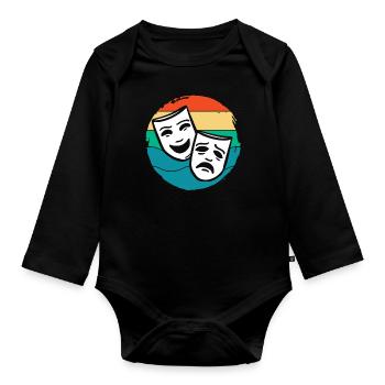 Musical, Lover, Theater, Masks, Art - Organic Longsleeve Baby Bodysuit - black - Front