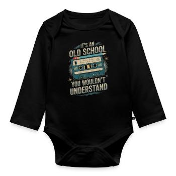 Retro Mixtape – Oldschool Nostalgie für Musikfans - Baby Bio-Langarm-Body - Schwarz - Vorne
