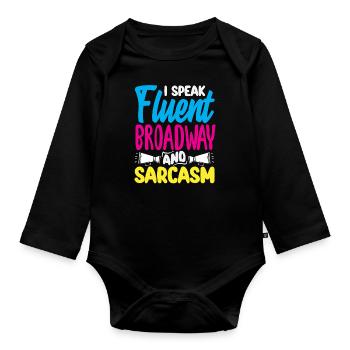 Musical Liebhaber: Ich Spreche Broadway - Baby Bio-Langarm-Body - Schwarz - Vorne