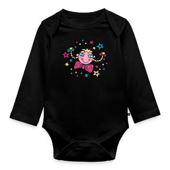 Fasching Konfetti Girl - Baby Bio-Langarm-Body - Schwarz - Vorne