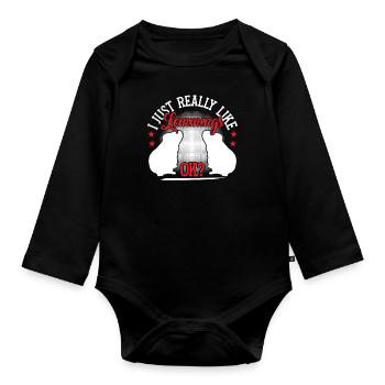 Lemming Vole I Just Like Lemming - Organic Longsleeve Baby Bodysuit - black - Front