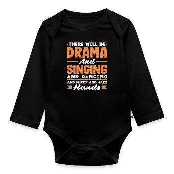 Musical Liebhaber Drama Musik Tanz Jazz - Baby Bio-Langarm-Body - Schwarz - Vorne