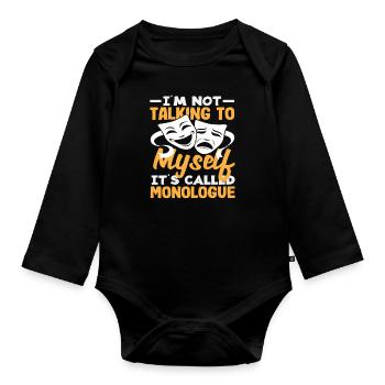 Musical Lover Monologue Talking - Organic Longsleeve Baby Bodysuit - black - Front