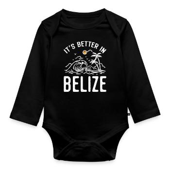 Belize Latino Belizer Belizerin Maya Geschenk - Baby Bio-Langarm-Body - Schwarz - Vorne