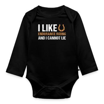 Rider I Like Endurance Riding - Baby Bio-Langarm-Body - Schwarz - Vorne