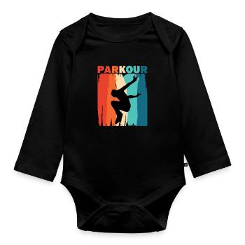 Parkour - Baby Bio-Langarm-Body - Schwarz - Vorne