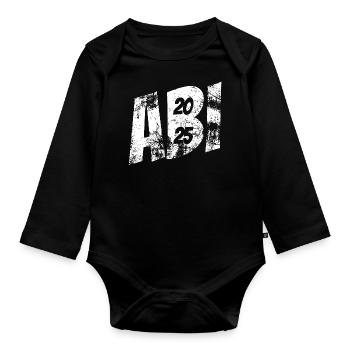 Abi 2025 - Abitur - Matura - Baby Bio-Langarm-Body - Schwarz - Vorne