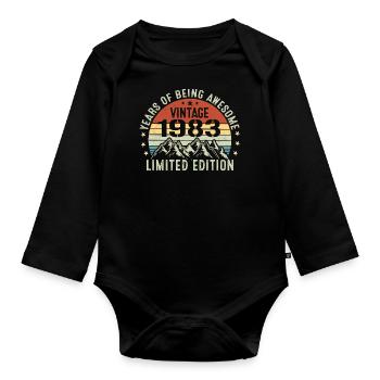 Geschenk zur Feier Ihres Geburtsjahres 1983 - Baby Bio-Langarm-Body - Schwarz - Vorne