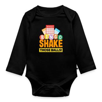 Bingo Shake The Balls Player Fun - Body Bébé bio manches longues - noir - Devant