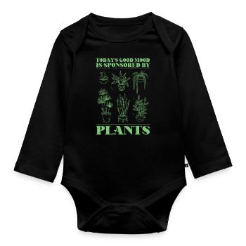 Plant Lover Gardening Today's Good - Baby Bio-Langarm-Body - Schwarz - Vorne