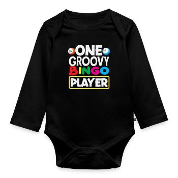 Bingo Ein Grooviger Bingo Spieler - Baby Bio-Langarm-Body - Schwarz - Vorne