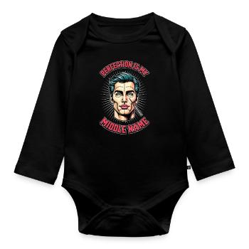 Plastic Surgery Perfection Is My Beauty Therapist - Organic Longsleeve Baby Bodysuit - black - Front