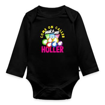 Joueurs de bingo Venez m’appeler - Body Bébé bio manches longues - noir - Devant