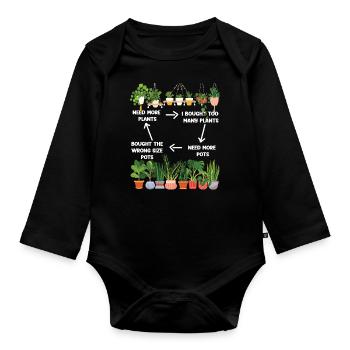 Les amateurs de plantes ont besoin de plus - Body Bébé bio manches longues - noir - Devant