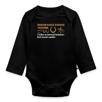 Rider Teacher Definition Endurance Riding - Baby Bio-Langarm-Body - Schwarz - Vorne